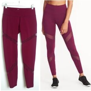 Old Navy Go Dry Active Red Leggings Full-Length Stretchy Fit Size M Casual